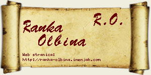 Ranka Olbina vizit kartica